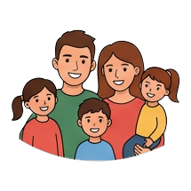 Счастливая семья с детьми